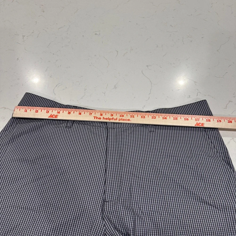 Adidas Golf Shorts Mens 36 Grey Gingham Plaid Performance Stretch Flat Front